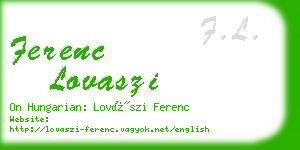 ferenc lovaszi business card